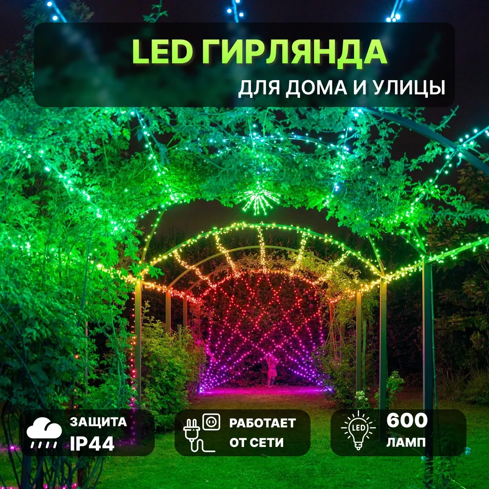 Электрогирлянда новогодняя Twinkly TWS600SPP-BEU 48 м 600 LED со стартовым шнуром, фотография 2